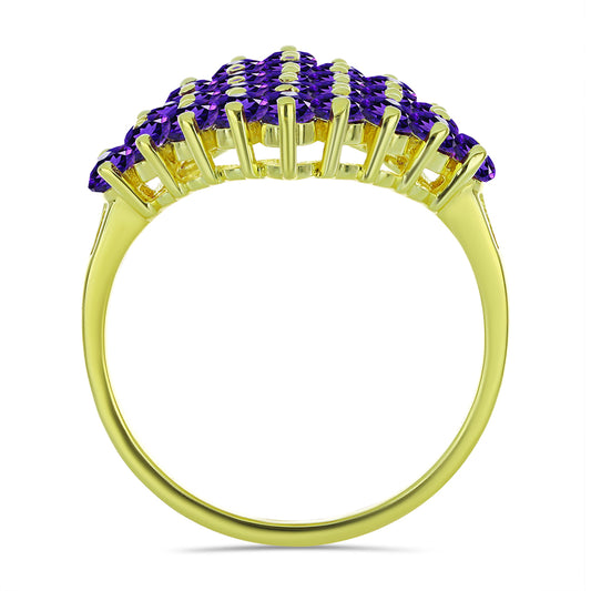 Goldplattierter Silberring mit marokkanischem Amethyst