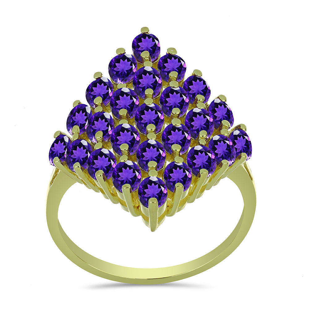 Goldplattierter Silberring mit marokkanischem Amethyst