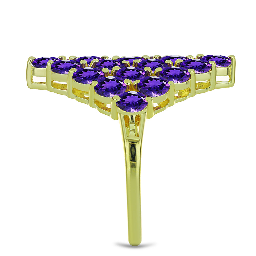 Goldplattierter Silberring mit marokkanischem Amethyst 4 