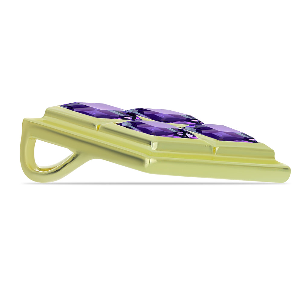 Goldplattierter Silberanhänger mit marokkanischem Amethyst 2 