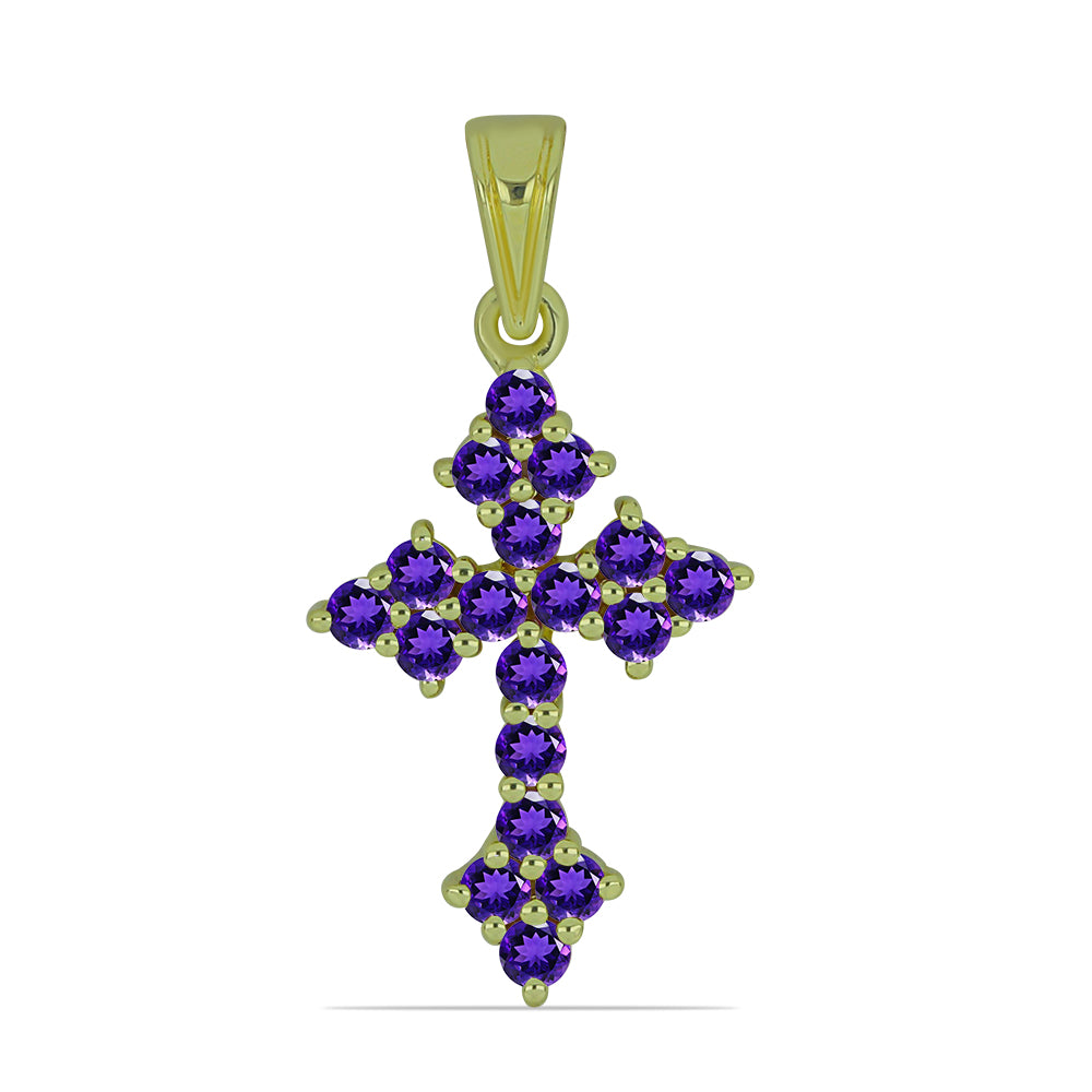 Goldplattierter Silberanhänger mit marokkanischem Amethyst 1 