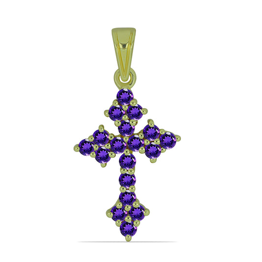 Goldplattierter Silberanhänger mit marokkanischem Amethyst