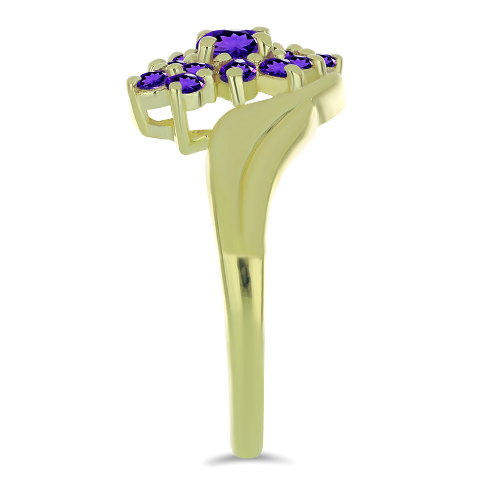 Goldplattierter Silberring mit marokkanischem Amethyst 4 