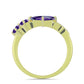 Goldplattierter Silberring mit marokkanischem Amethyst und weißem Topas