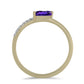 Goldplattierter Silberring mit marokkanischem Amethyst und weißem Topas