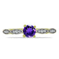 Goldplattierter Silberring mit marokkanischem Amethyst und weißem Topas