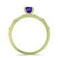 Goldplattierter Silberring mit marokkanischem Amethyst und weißem Topas