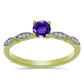 Goldplattierter Silberring mit marokkanischem Amethyst und weißem Topas