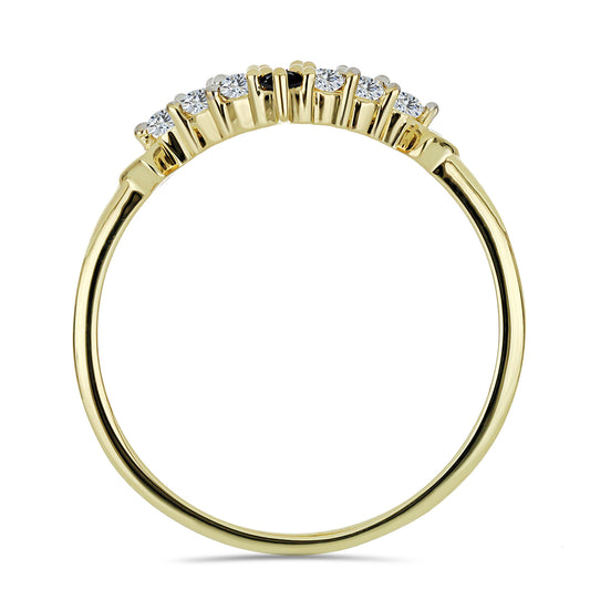 Goldplattierter Silberring mit schwarzem Spinell und weißem Topas