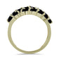 Goldplattierter Silberring mit schwarzem Spinell und weißem Topas
