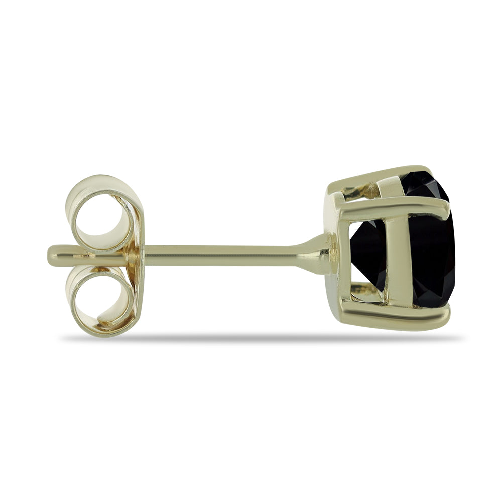 Goldplattierte Silberohrringe mit schwarzem Spinell 2 