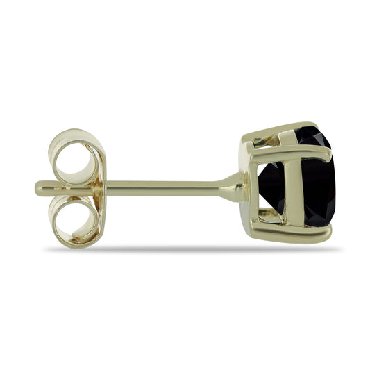 Goldplattierte Silberohrringe mit schwarzem Spinell