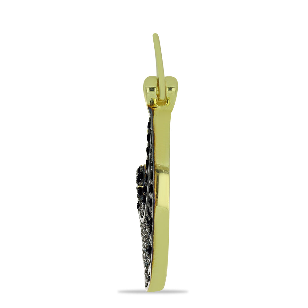 Goldplattierte Silberohrringe mit schwarzem Spinell 2 