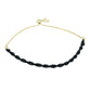 Goldplattiertes Silberarmband mit schwarzem Spinell