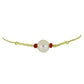 Goldplattiertes Silberarmband mit weißer Süßwasserperle und Rubin aus Madagaskar