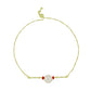 Goldplattiertes Silberarmband mit weißer Süßwasserperle und Rubin aus Madagaskar