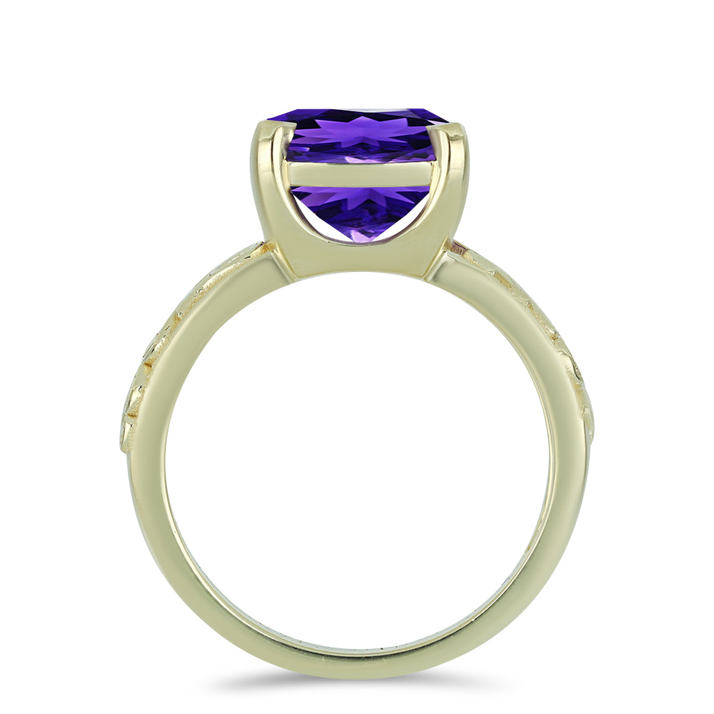 Goldplattierter Silberring mit marokkanischem Amethyst 2 