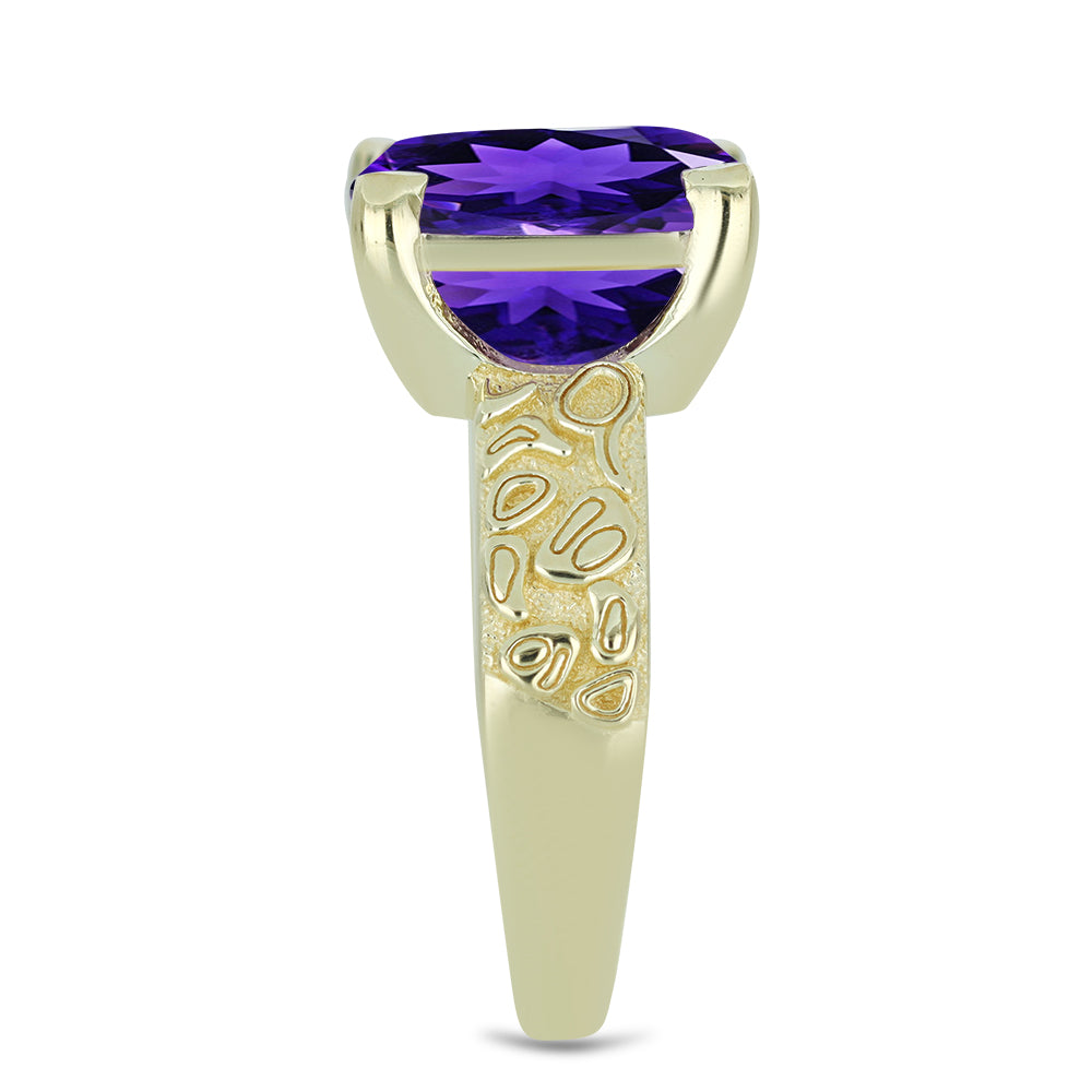 Goldplattierter Silberring mit marokkanischem Amethyst 4 