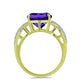Goldplattierter Silberring mit marokkanischem Amethyst und weißem Topas