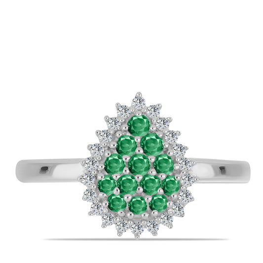 Silberring mit natürlichem Alexandrit und weißem Topas