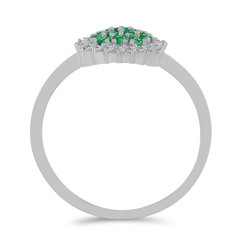 Silberring mit natürlichem Alexandrit und weißem Topas