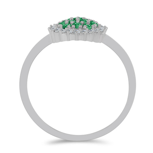 Silberring mit natürlichem Alexandrit und weißem Topas