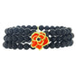 Goldplattiertes Silberarmband mit schwarzem Spinell und Emaille