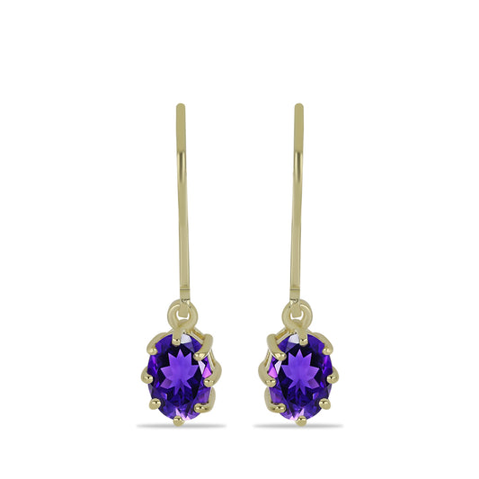 Goldplattierte Silberohrringe mit marokkanischem Amethyst