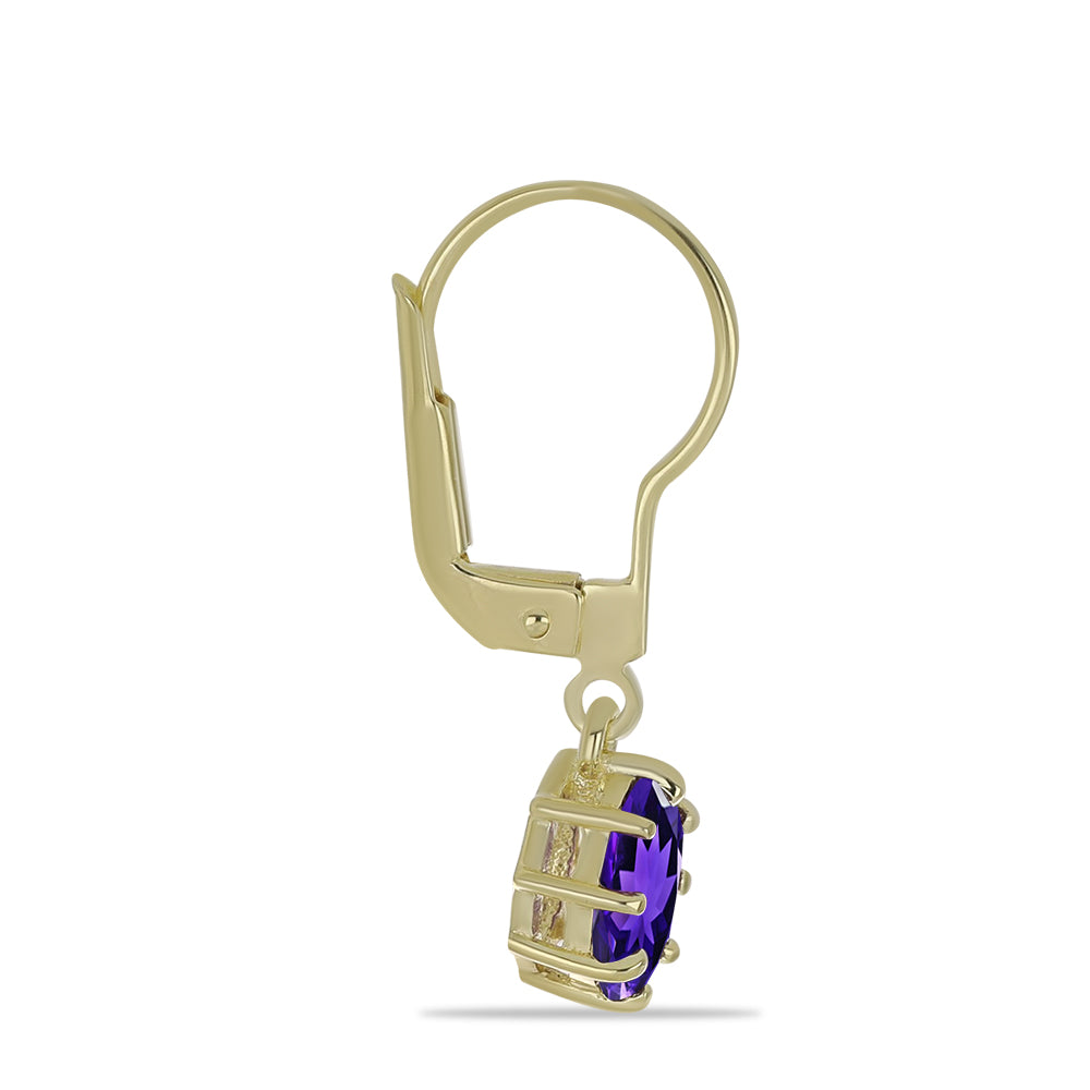 Goldplattierte Silberohrringe mit marokkanischem Amethyst