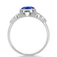 Silberring mit australischem blauem Saphir und weißem Topas