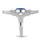 Silberring mit australischem blauem Saphir und weißem Topas