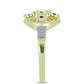 Goldplattierter Silberring mit rotem Diamant und weißem Diamant