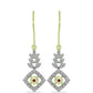 Goldplattierte Silberohrringe mit rotem Diamant und weißem Diamant