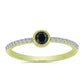 Goldplattierter Silberring mit Obsidian und weißem Topas