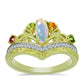 Goldplattierter Silberring mit Welo-Opal und Chakra Turmalin