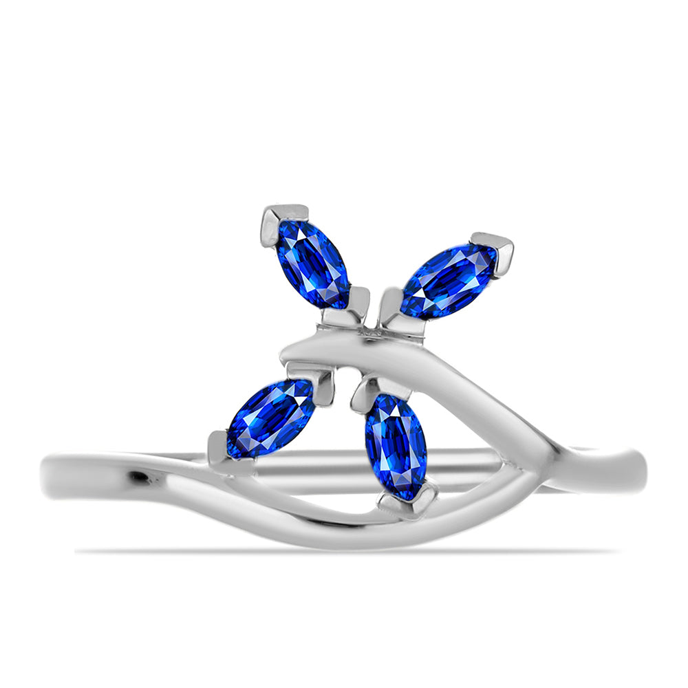 Silberring mit australischem blauem Saphir 1 
