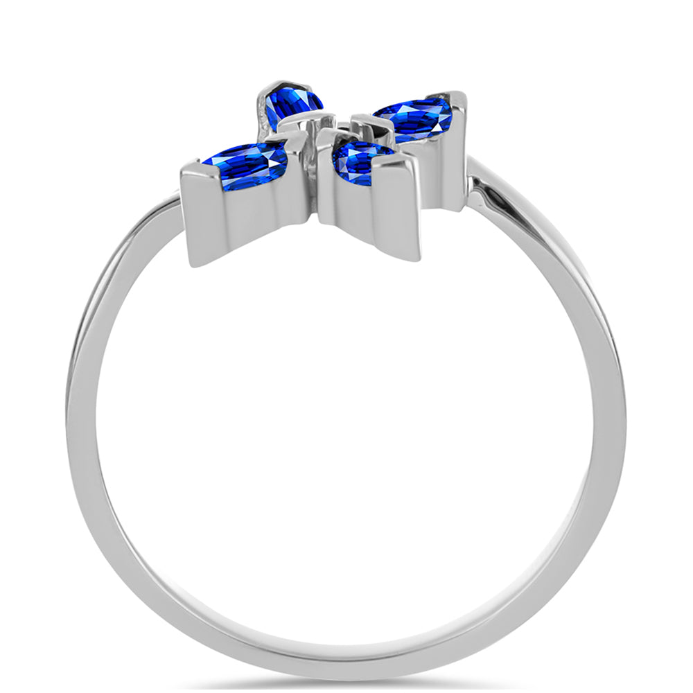 Silberring mit australischem blauem Saphir 2 