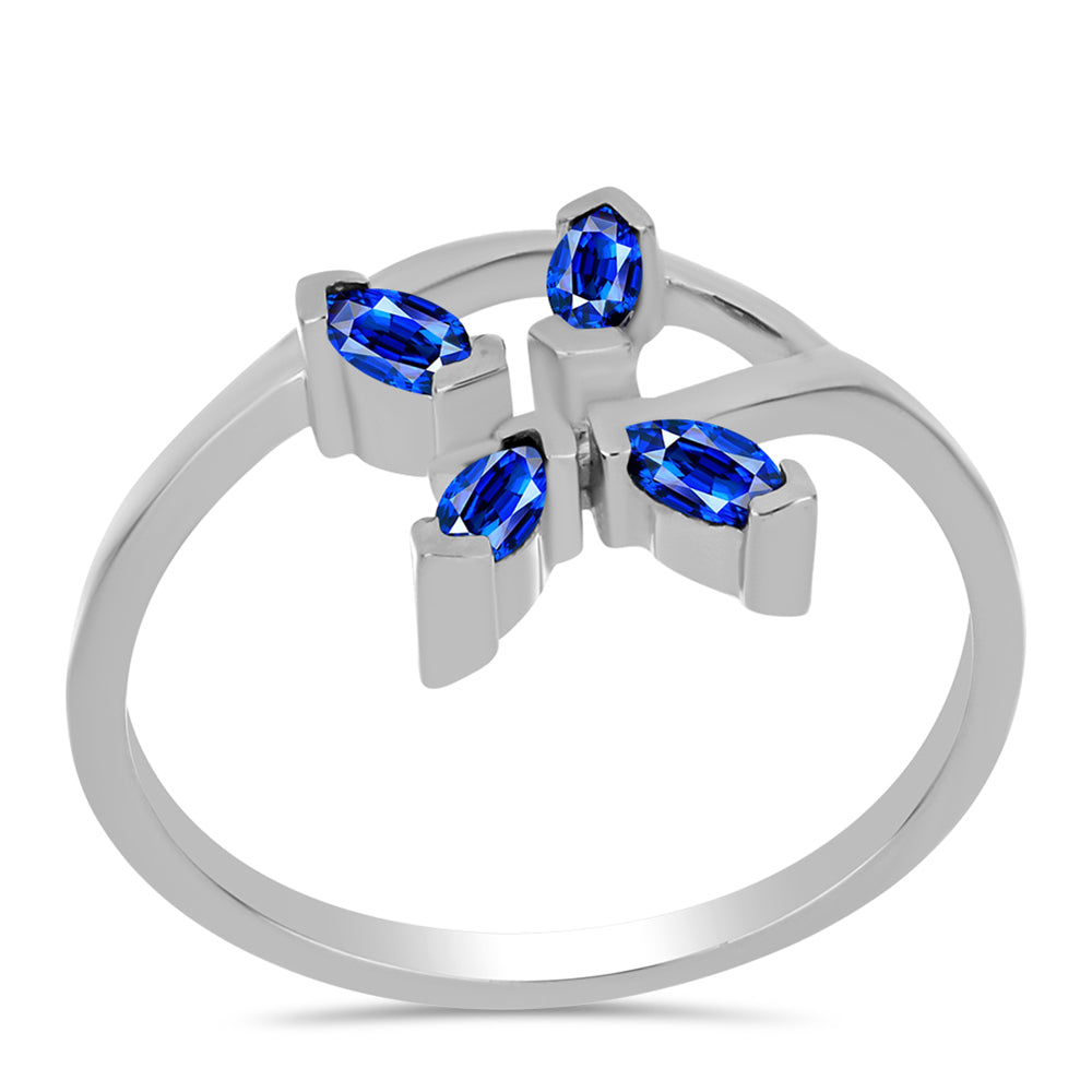 Silberring mit australischem blauem Saphir 3 