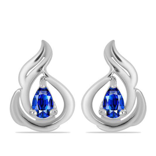 Silberohrringe mit australischem blauem Saphir