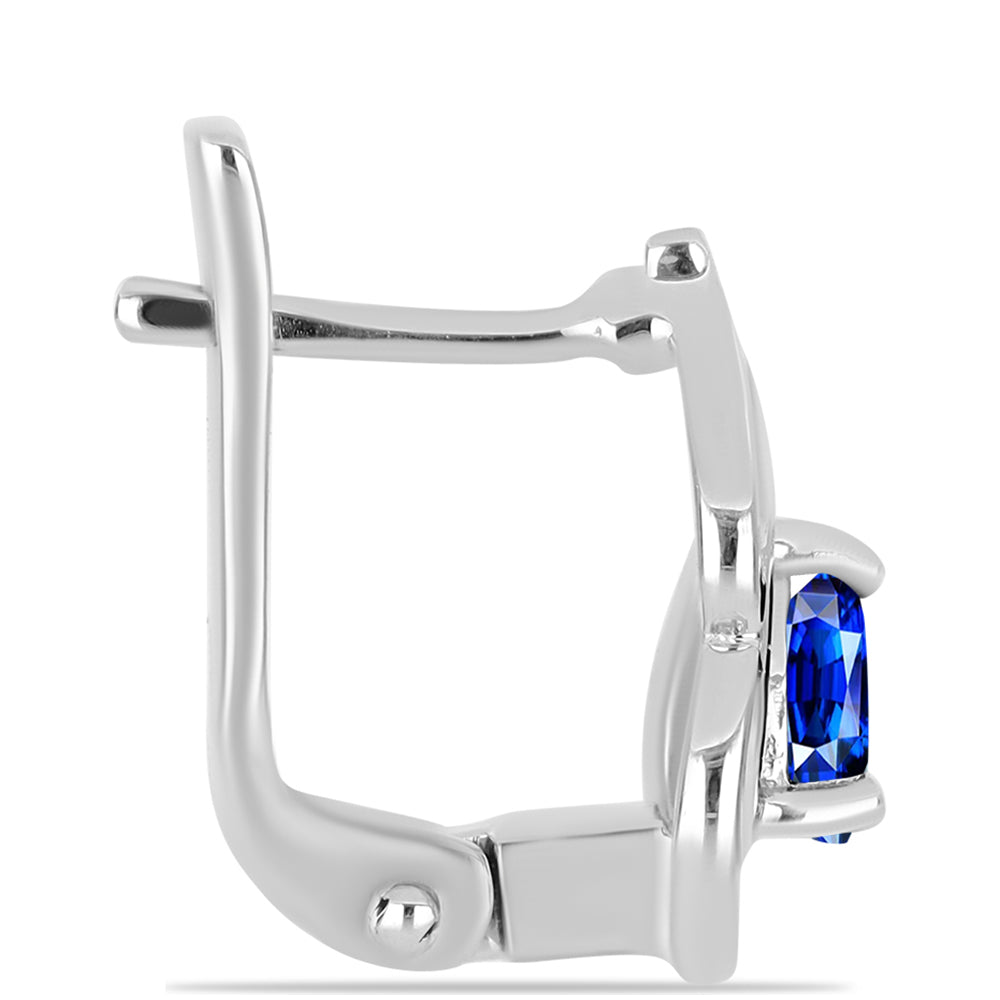 Silberohrringe mit australischem blauem Saphir 2 