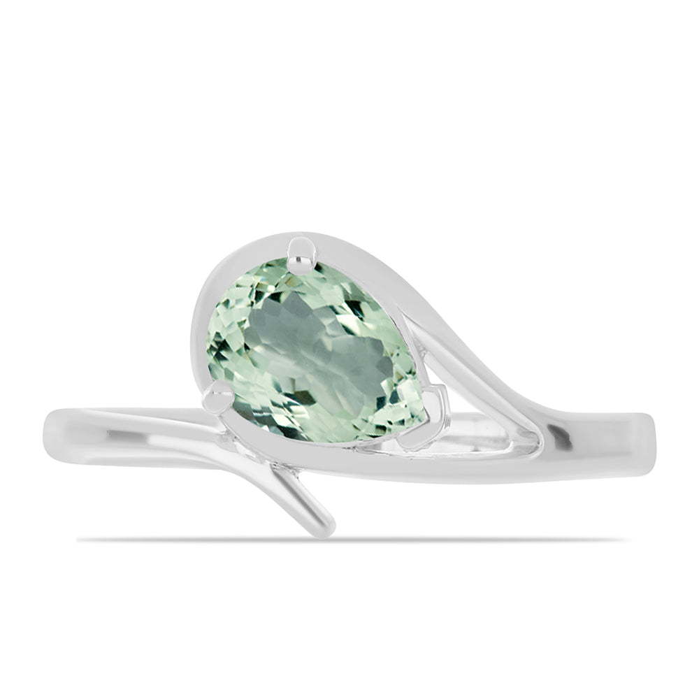 Silberring mit grünem Amethyst 1 