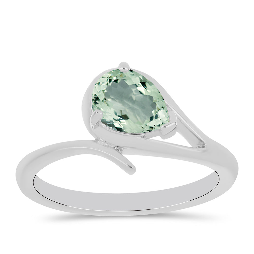 Silberring mit grünem Amethyst 3 