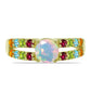 Goldplattierter Silberring mit Welo-Opal und Chakra Turmalin
