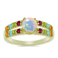 Goldplattierter Silberring mit Welo-Opal und Chakra Turmalin