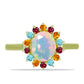 Goldplattierter Silberring mit Welo-Opal und Chakra Turmalin