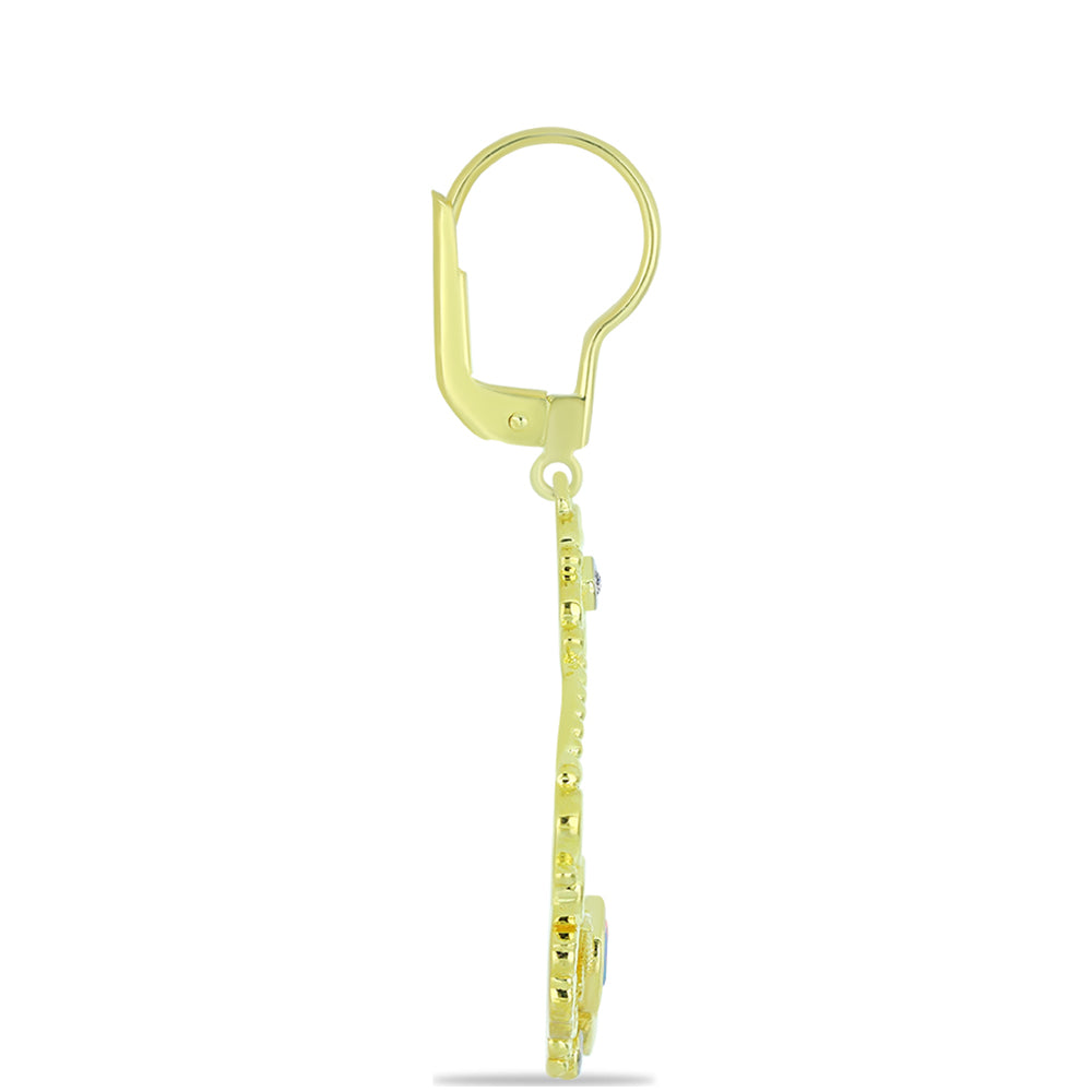 Goldplattierte Silberohrringe mit Welo-Opal und Chakra Turmalin 2 