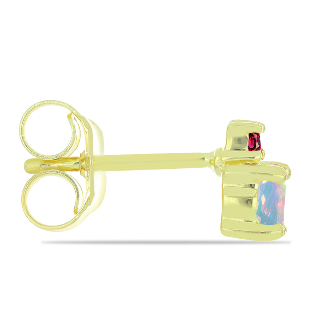 Goldplattierte Silberohrringe mit Welo-Opal und Chakra Turmalin 2 