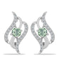 Silberohrringe mit grünem Amethyst und weißem Topas
