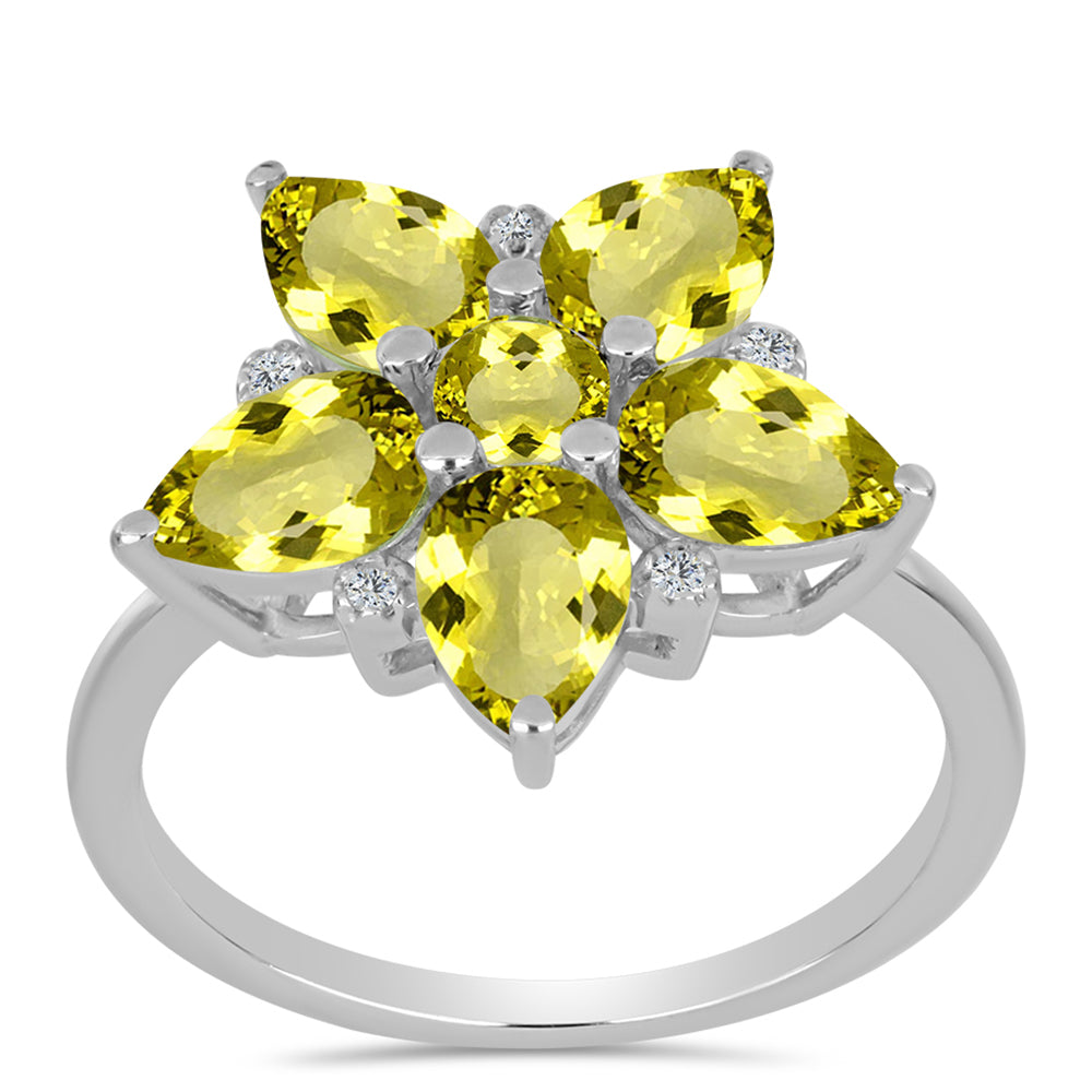 Silberring mit Zitronentopas und weißem Topas 3 