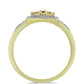 Goldplattierter Silberring mit rotem Diamant und weißem Diamant